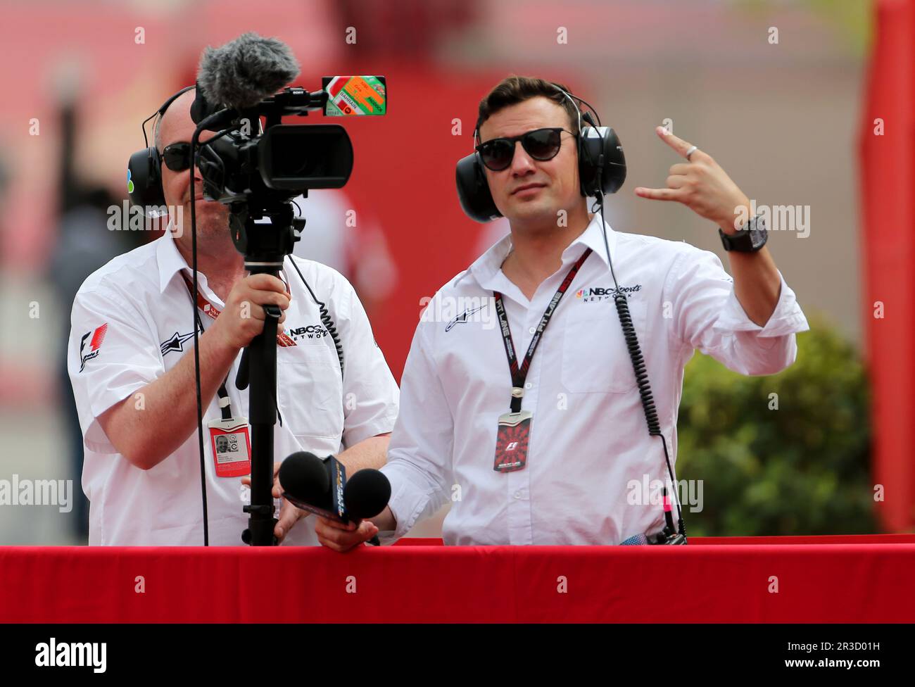 Will Buxton (GBR), NBC TV20.04.2013. Formula 1 World Championship, Rd 4, Bahrain Grand Prix, Sakhir, Bahrain, Día de Calificación, crédito: FOTOSPORTS INTERN Foto de stock