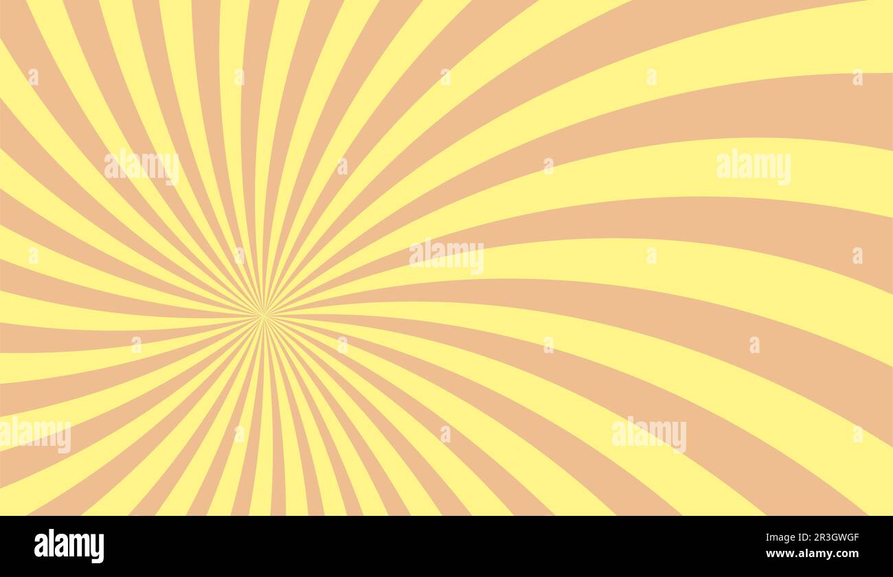 Fondo retro con un tono plano sunburst, ilustración vectorial Foto de stock