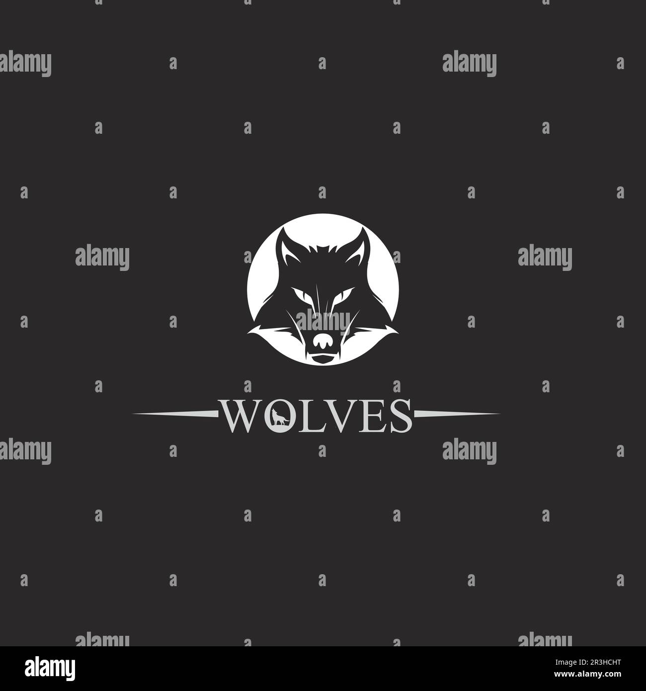 logotipo de lobos, zorro, cabeza de lobo, vetor animal y diseño de logotipo salvaje rugido perro ilustración, abstracto para el juego logotipo símbolo cabeza animal Ilustración del Vector