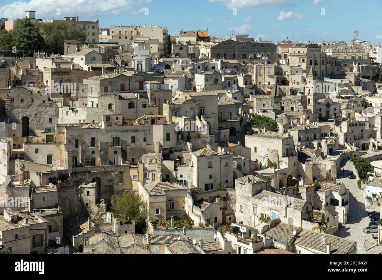 La histórica ciudad de Matera en el sur de Italia Foto de stock