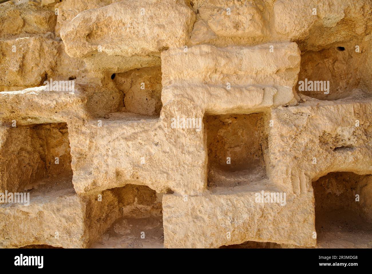 Detalle de la muralla del palomar en las ruinas de Masada en el sur del  desierto de Judea en Israel Fotografía de stock - Alamy