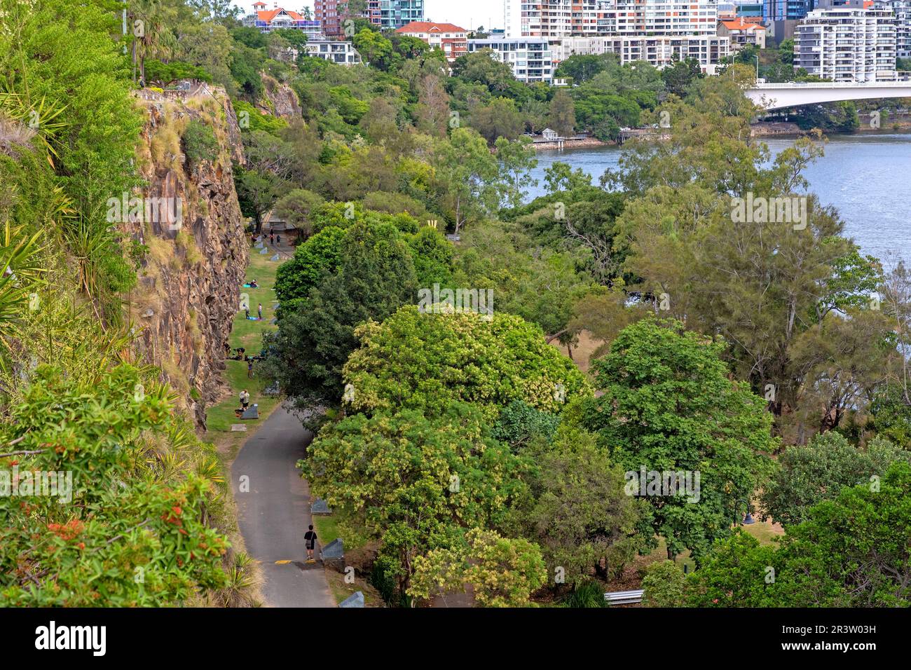 Los acantilados de Kangaroo Point en Brisbane Foto de stock