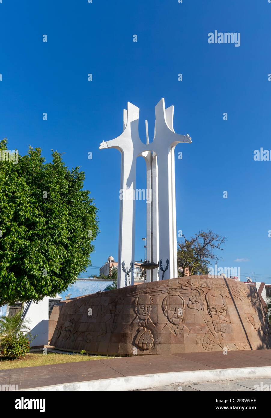 Monumento a la Independencia en Barrio San Roman, ciudad de Campeche, Estado de Campeche, México Foto de stock