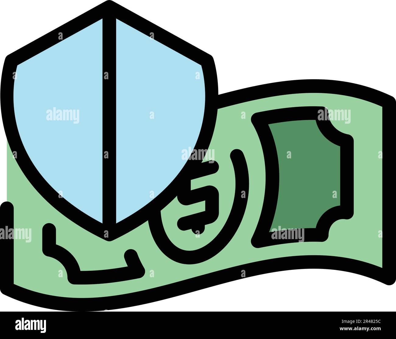 Icono de escudo de dólar. Icono de vector de escudo de dólar para