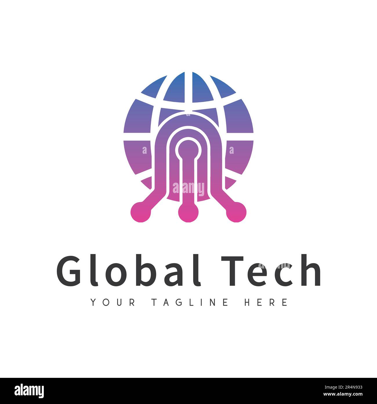 Global Tech Diseño de logotipos IT Security Diseño de logotipos Ilustración del Vector