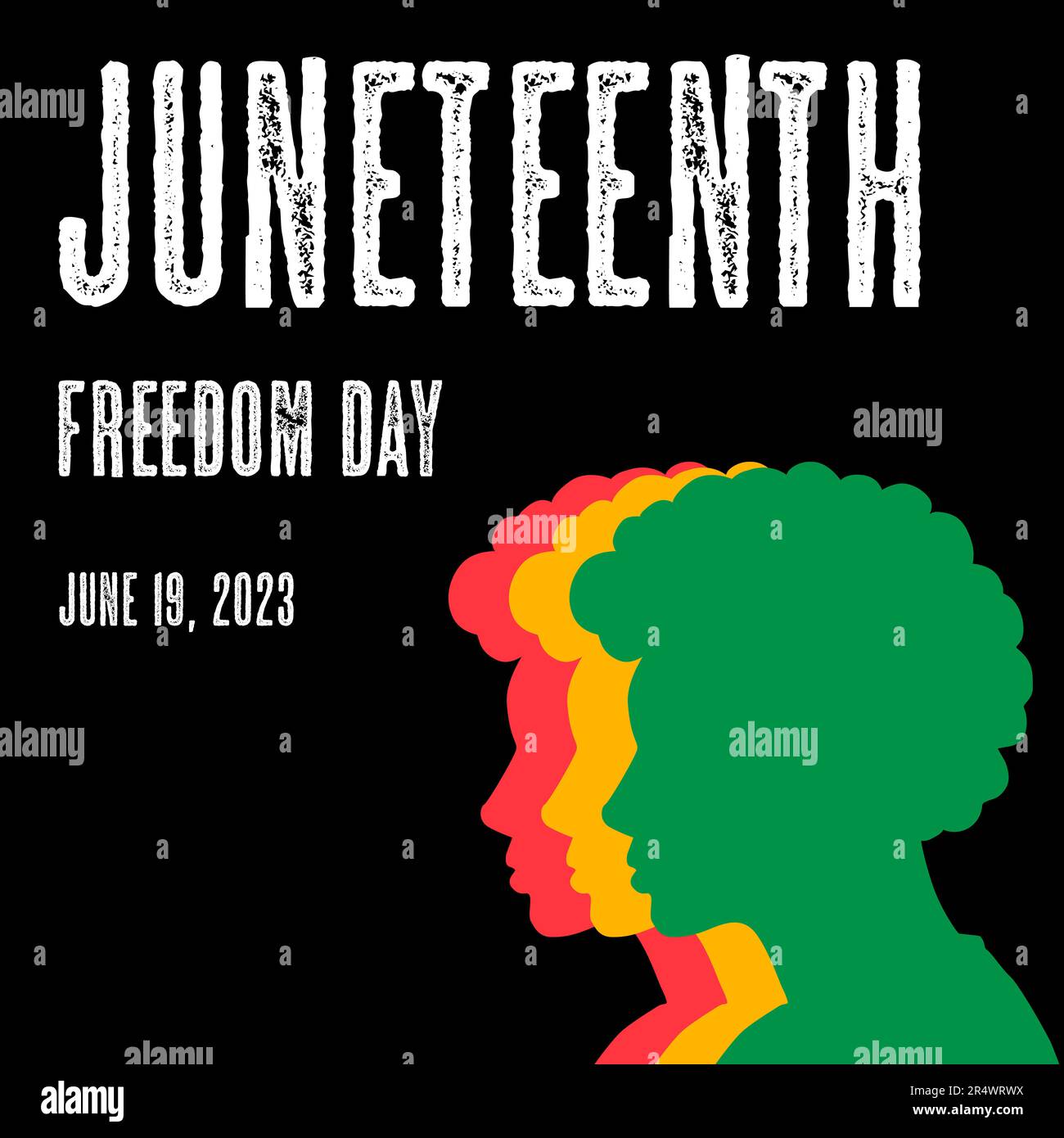 juneteenth silueta de vacaciones lucha libertad igualdad vector banner Ilustración del Vector