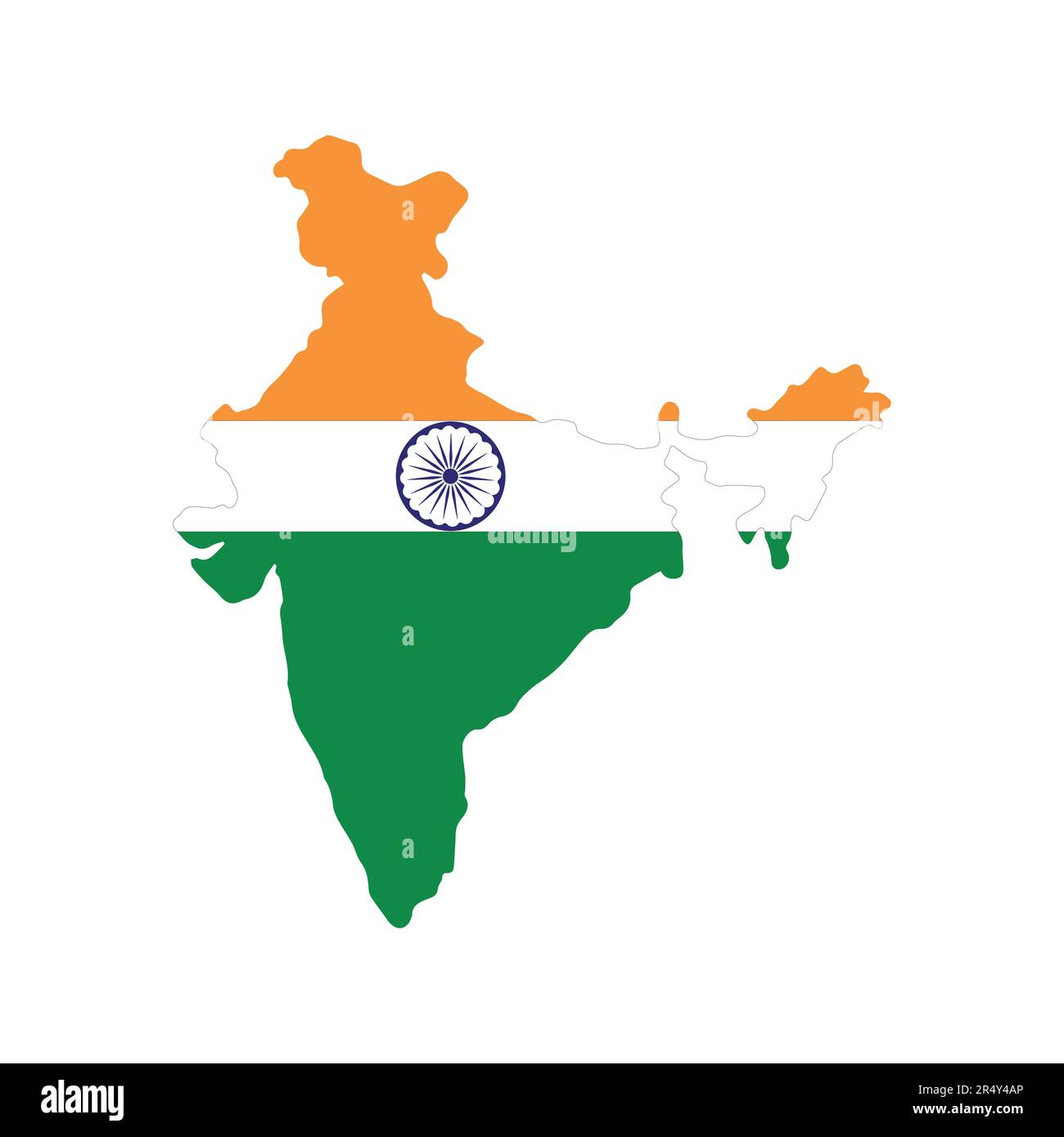 India mapa icono de bandera sobre fondo gris. Bandera nacional día nacional Ilustración vectorial del mapa de la India. Ilustración del Vector