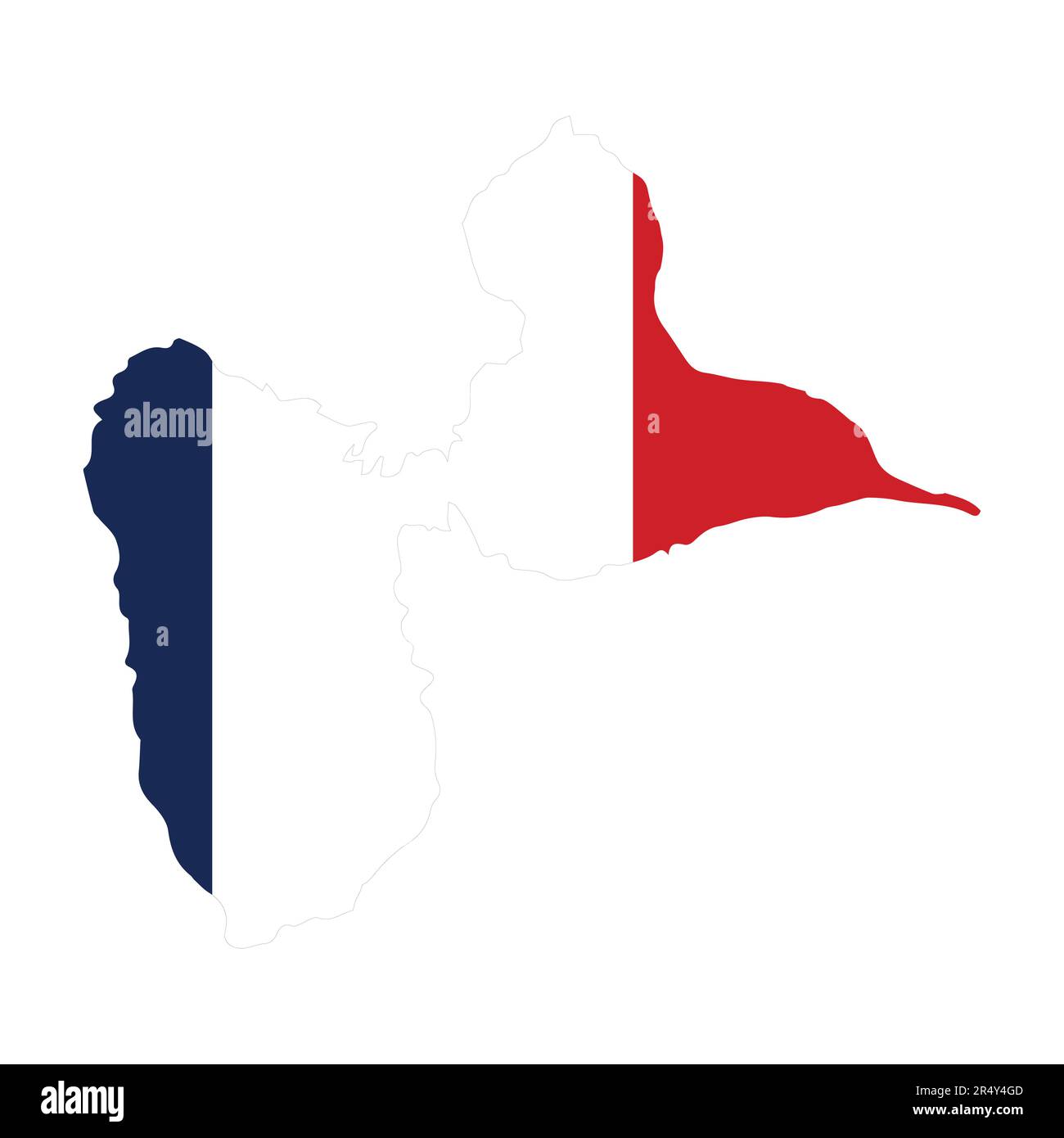 Guadalupe Departamentos de Francia ilustración vectorial bandera y mapa logotipo concepto de diseño detallado Ilustración del Vector