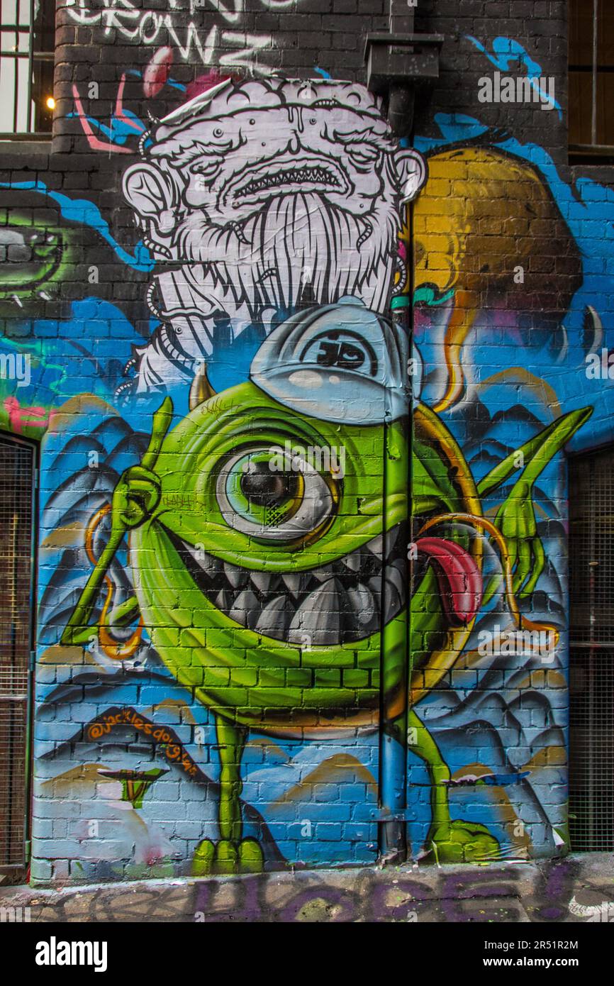 arte callejero en melbourne, australia Foto de stock