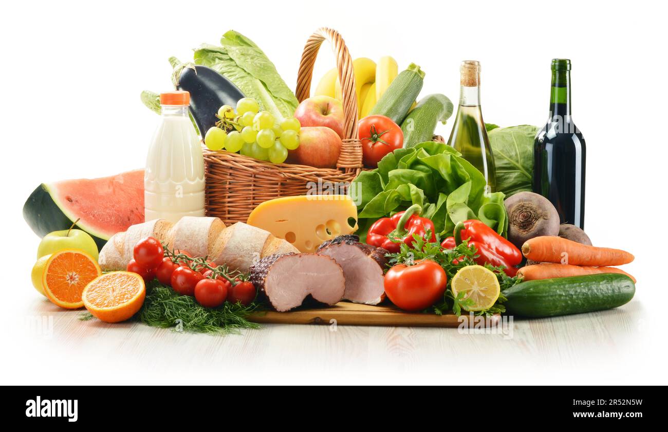 Composición Con La Variedad De Productos Comestibles Incluyendo Vegetales Frutas Carne 1488