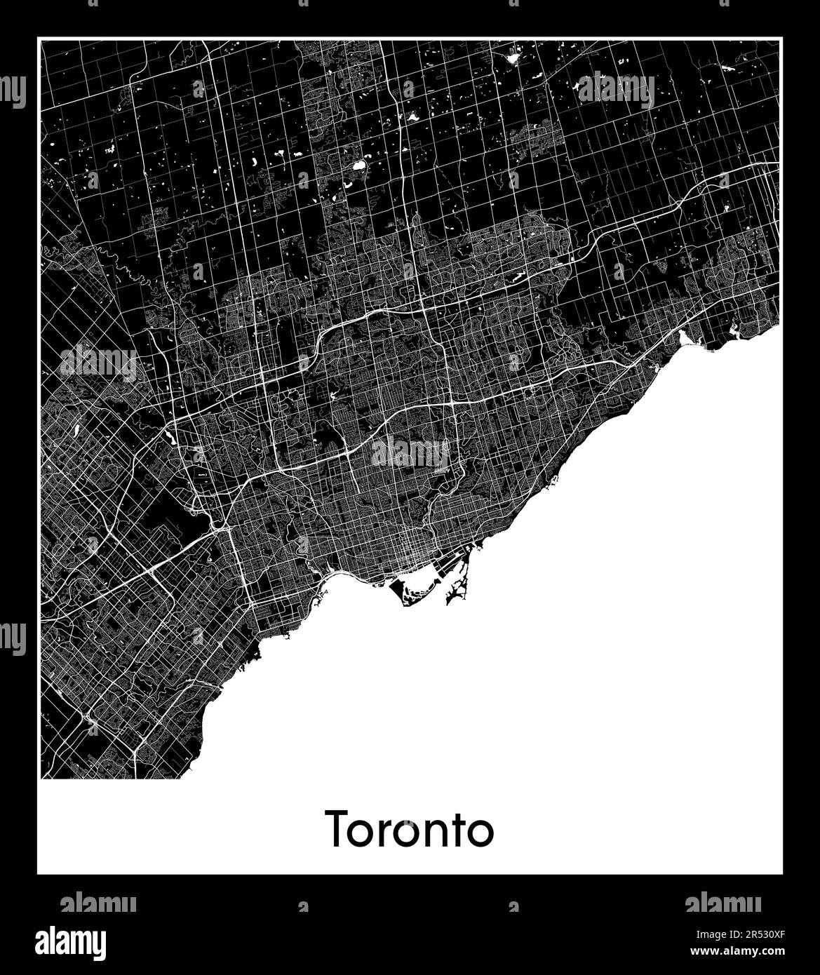Minimal mapa de la ciudad de Toronto (Canadá América del Norte) Ilustración del Vector