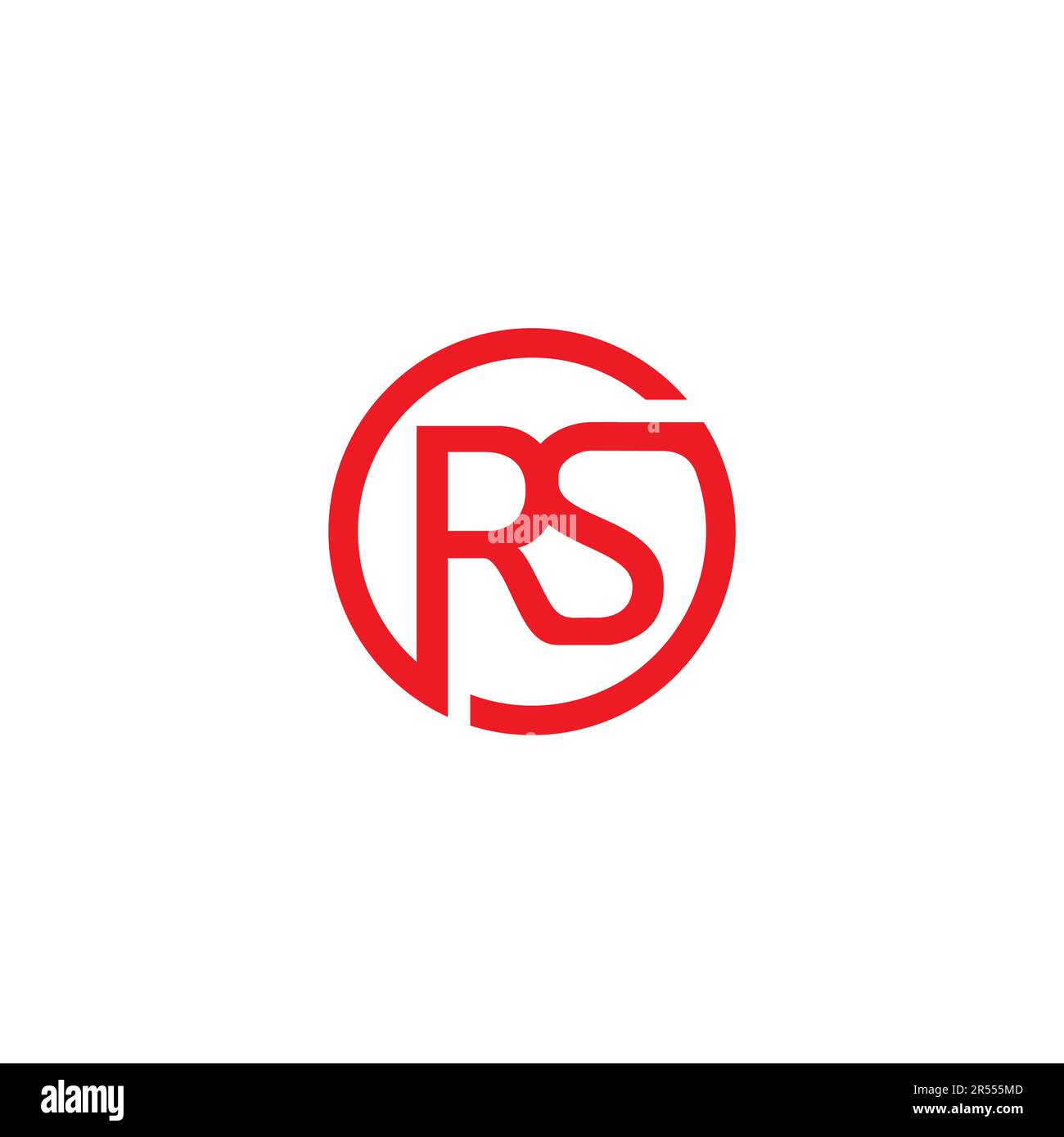 Símbolo del logotipo RS. RS o R S letra alfabeto diseño de logotipo en