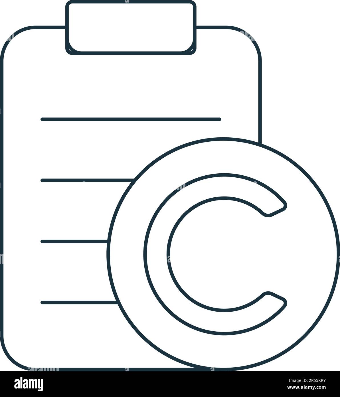 Icono Copyright. Signo simple monocromo de la colección de propiedad intelectual. Icono de derechos de autor para logotipo, plantillas, diseño web e infografías. Ilustración del Vector