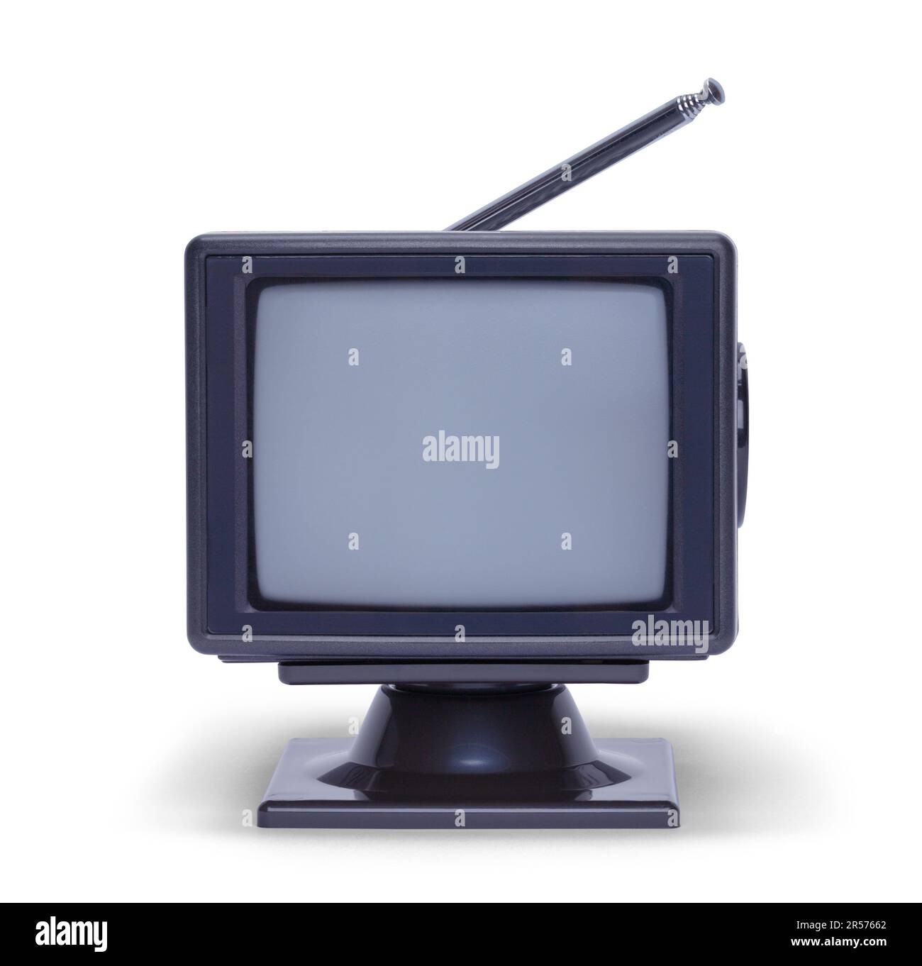 Vintage portátil mini TV y radio. La tecnología de los años ochenta  nostalgia pequeño televisor Fotografía de stock - Alamy