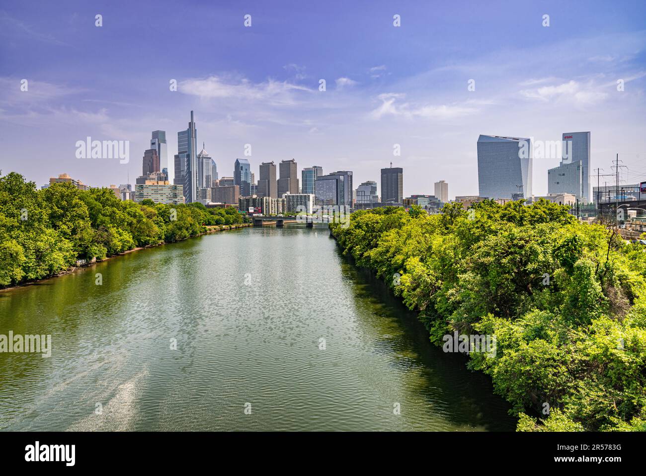 Vista aérea del horizonte de Filadelfia, Pensilvania, EE.UU Foto de stock