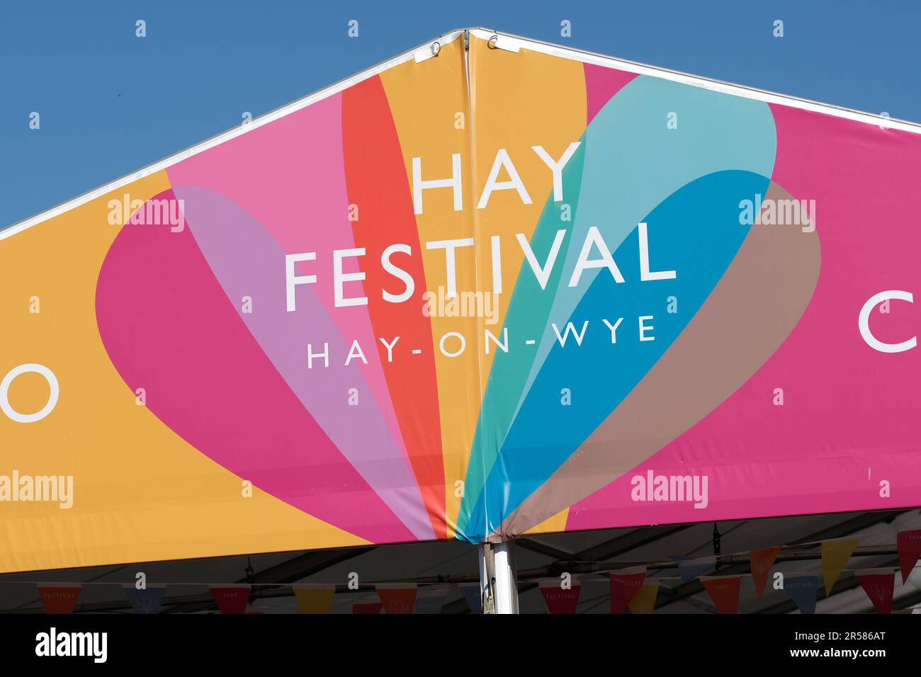 Hay Festival entrada principal al sitio del festival en Hay en Wye Powys Gales Reino Unido - 2023 de mayo Foto de stock