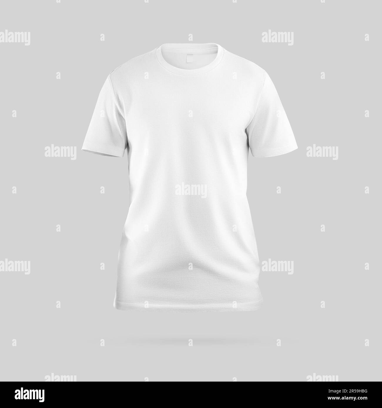 Camiseta blanca maqueta representación 3D, camisa de moda con etiqueta,  aislado en el fondo, vista frontal. Plantilla de ropa masculina con estilo, para  diseño, impresión, adv Fotografía de stock - Alamy