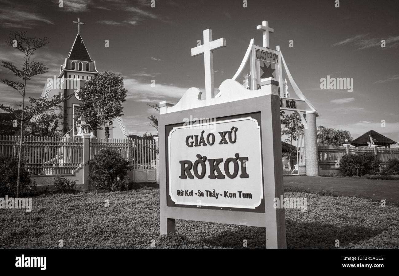 El signo de nombre concreto y pintado para la Iglesia Parroquial