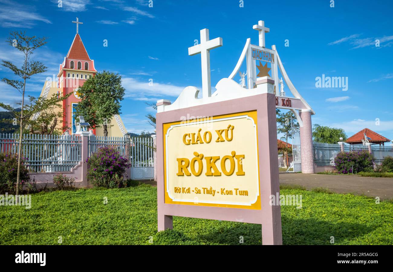 El signo de nombre concreto y pintado para la Iglesia Parroquial