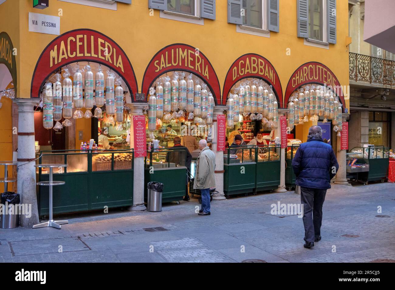 Butcher's Gabbani, Via Pessina, Lugano, Ticino, SUIZA Foto de stock
