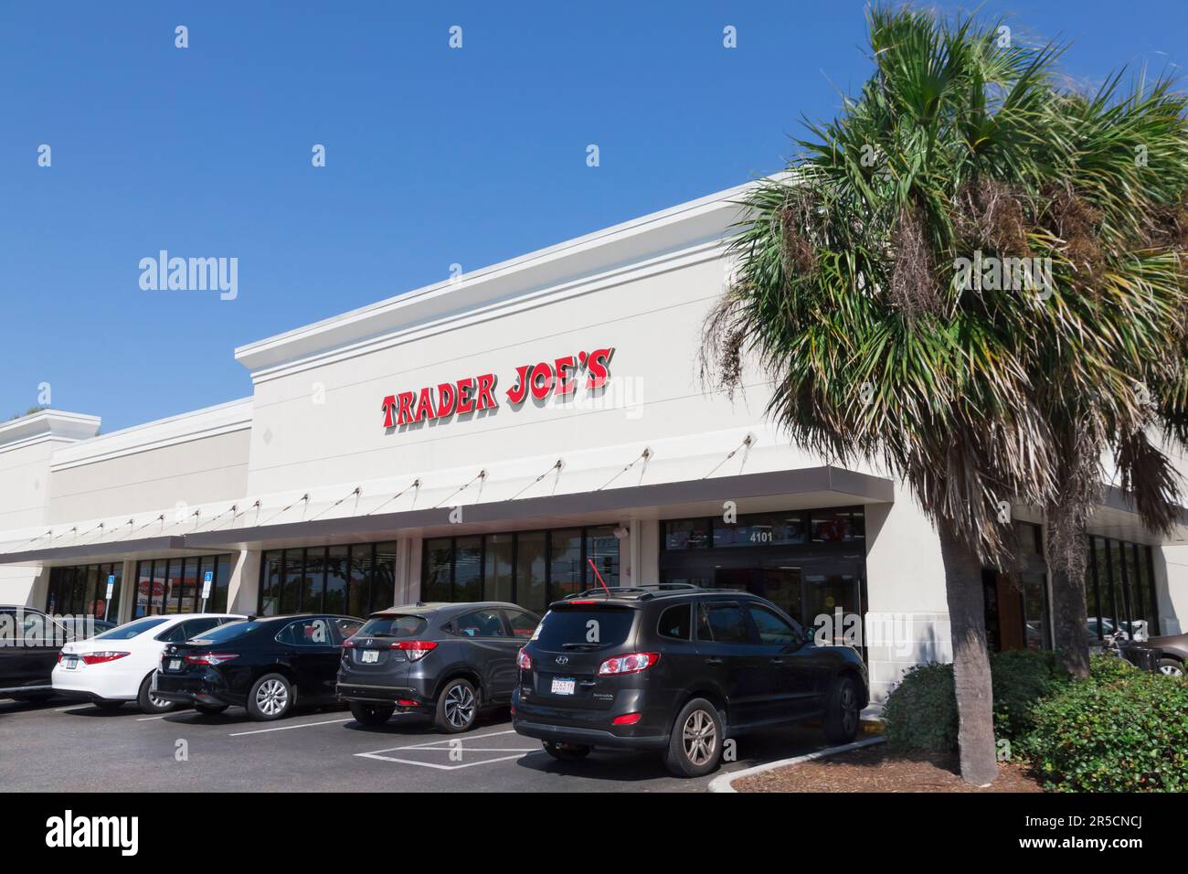 Trader Joe's Storefront en Sarasota, Florida, Estados Unidos. Foto de stock