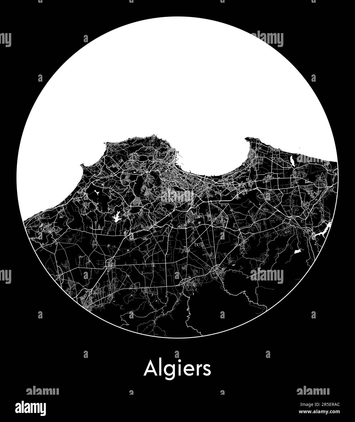 Mapa de la ciudad Argel Argelia África ilustración vectorial Ilustración del Vector