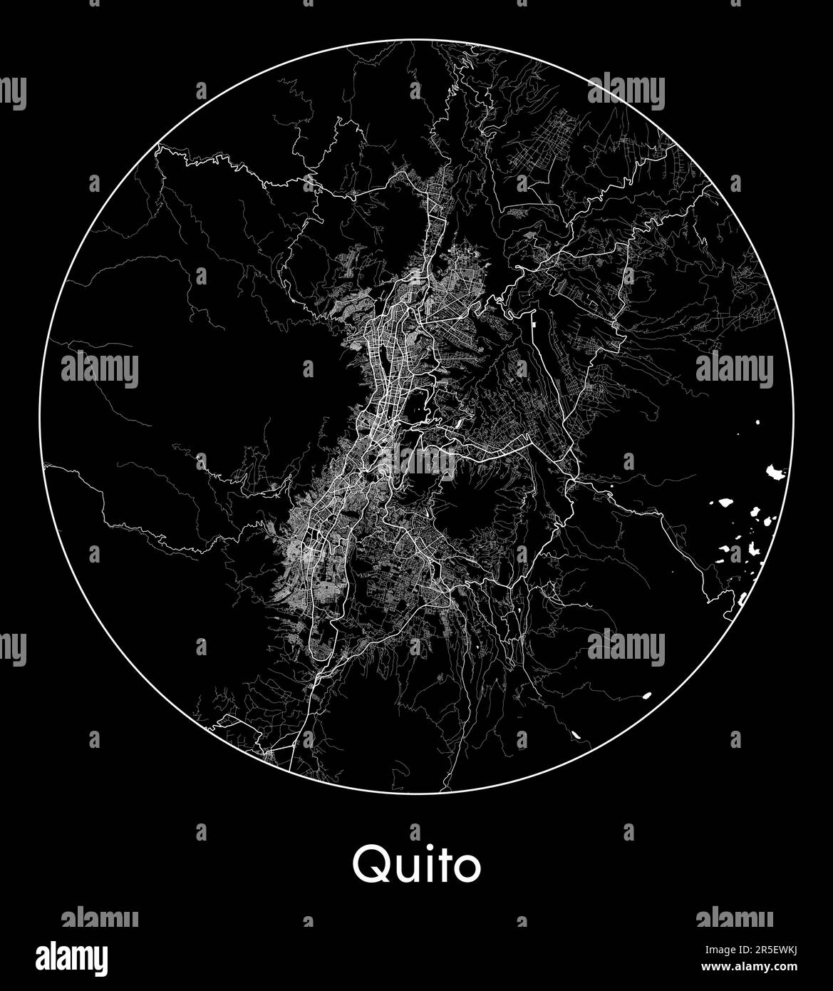 Mapa de la ciudad Quito Ecuador América del Sur ilustración vectorial