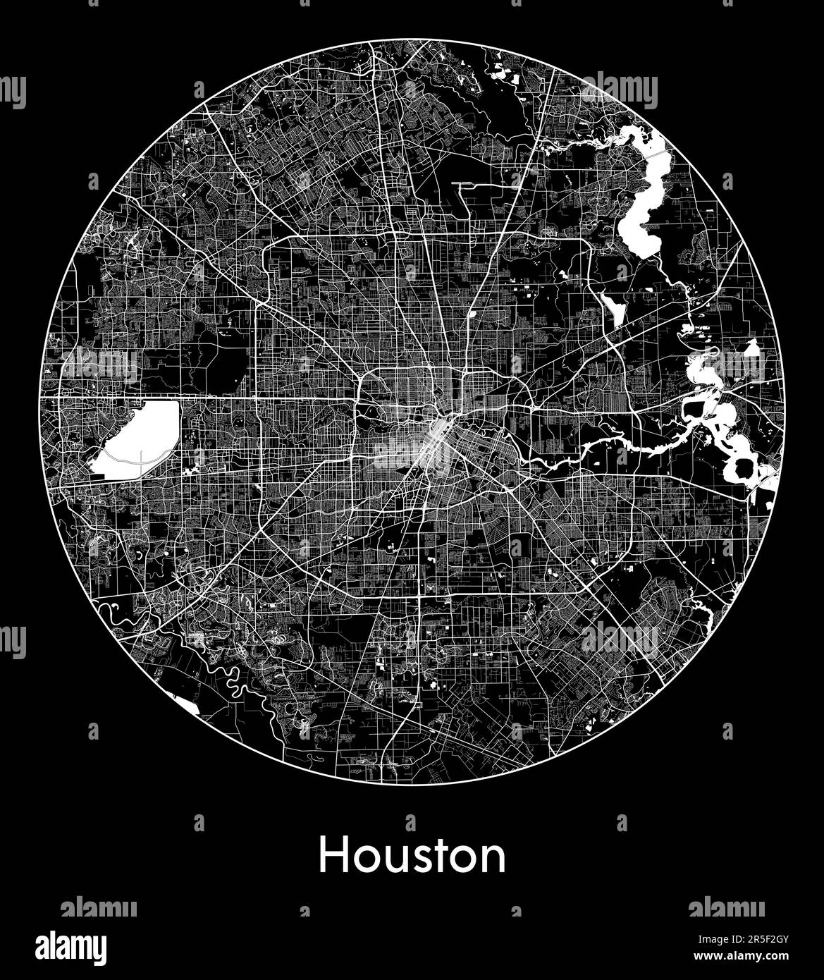 Mapa de la ciudad Houston Estados Unidos América del Norte ilustración