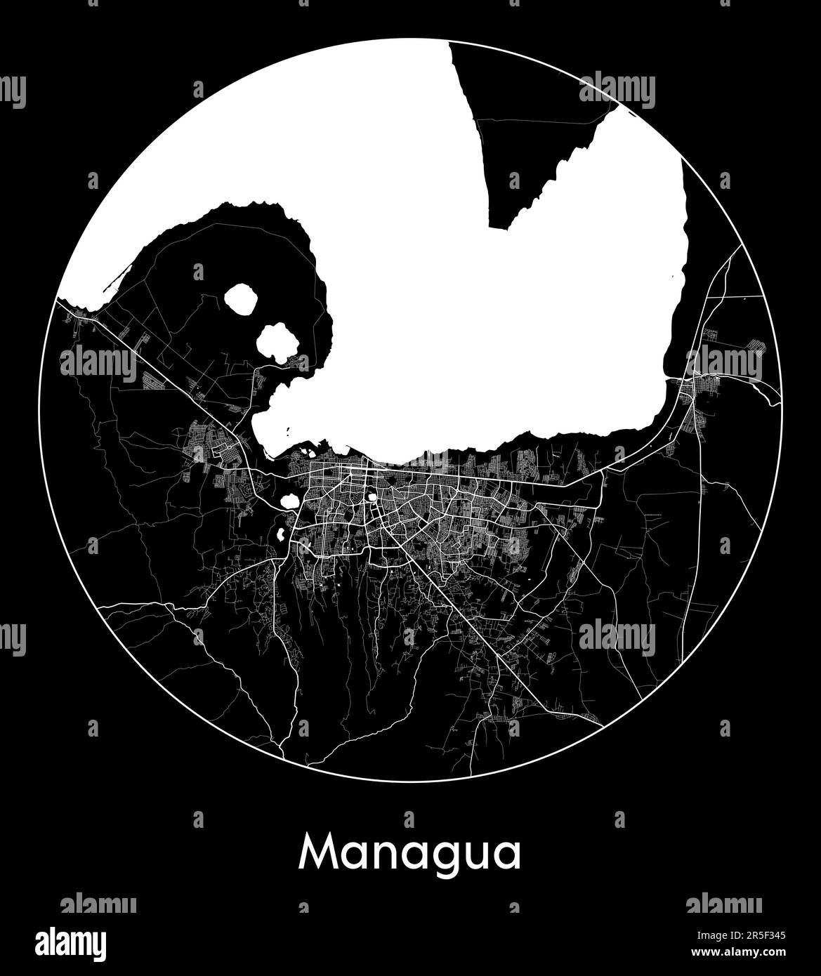 Mapa de la ciudad Managua Nicaragua América del Norte ilustración