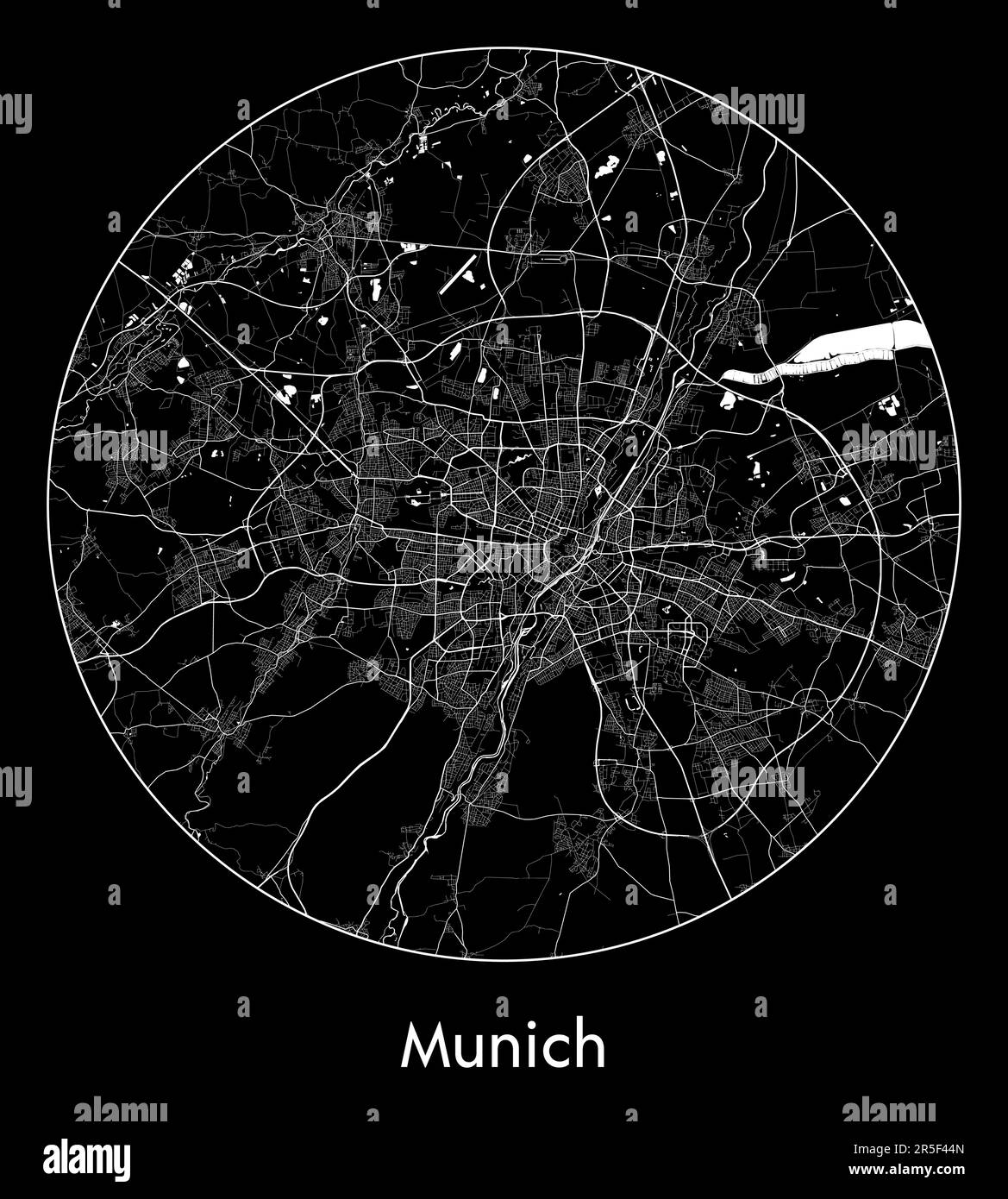 Mapa de la ciudad Munich Alemania Europa ilustración vectorial Ilustración del Vector