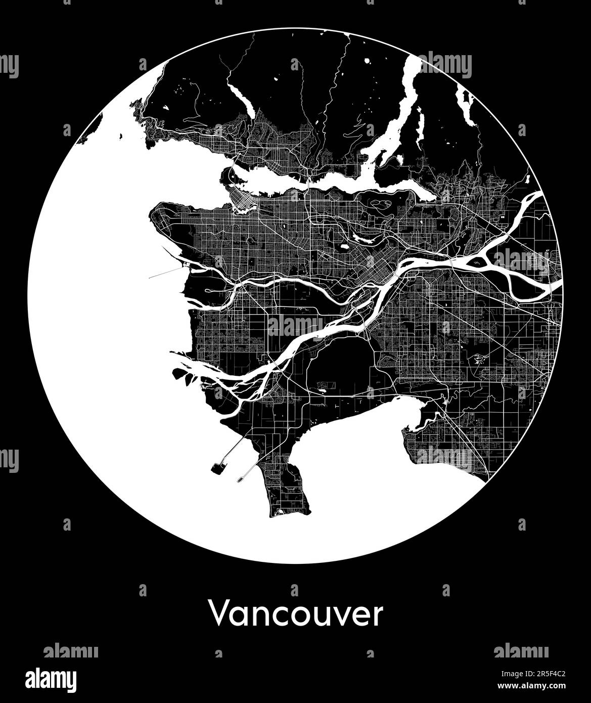 Mapa de la ciudad Vancouver Canadá América del Norte ilustración vectorial Ilustración del Vector