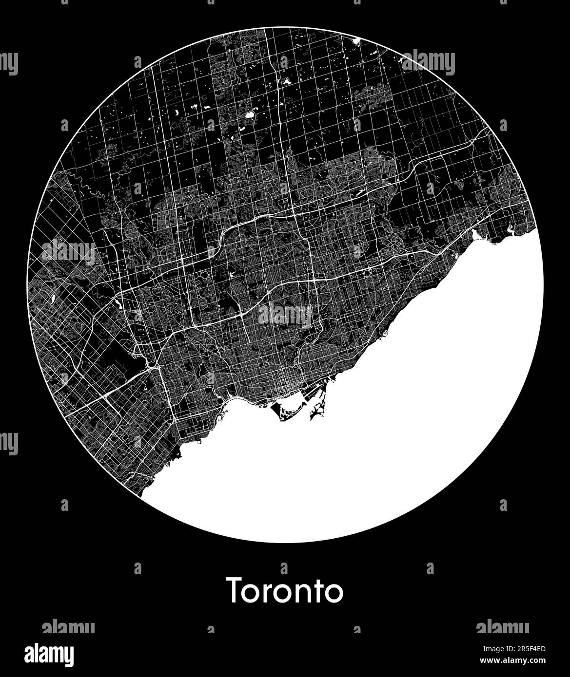 Mapa de la ciudad Toronto Canadá América del Norte ilustración vectorial Ilustración del Vector