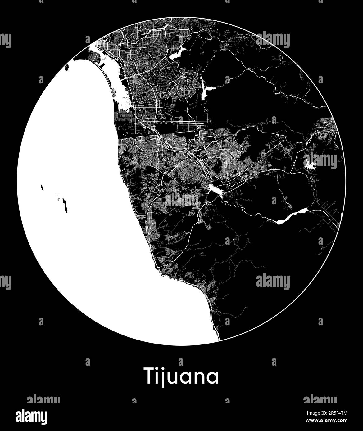 Mapa de la ciudad Tijuana México América del Norte ilustración