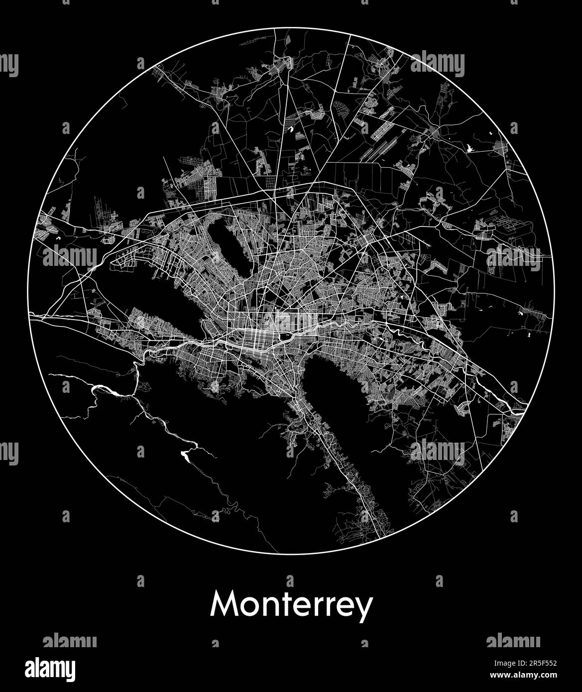 Mapa de la ciudad Monterrey México América del Norte ilustración