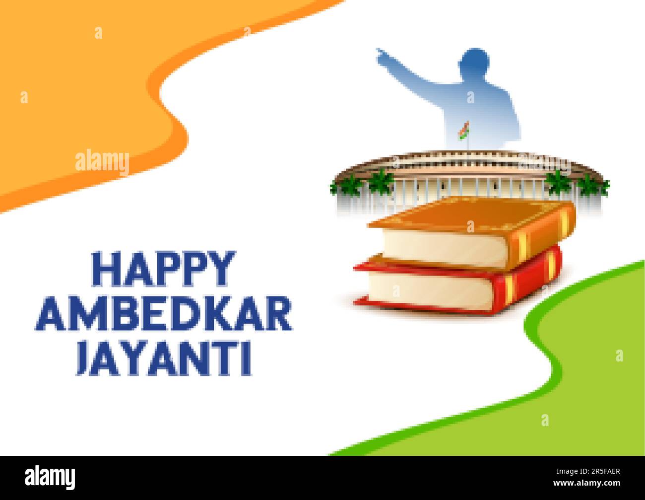 Dr. Bhimrao Ramji Ambedkar con Constitución de la India para Ambedkar Jayanti el 14 de abril Ilustración del Vector