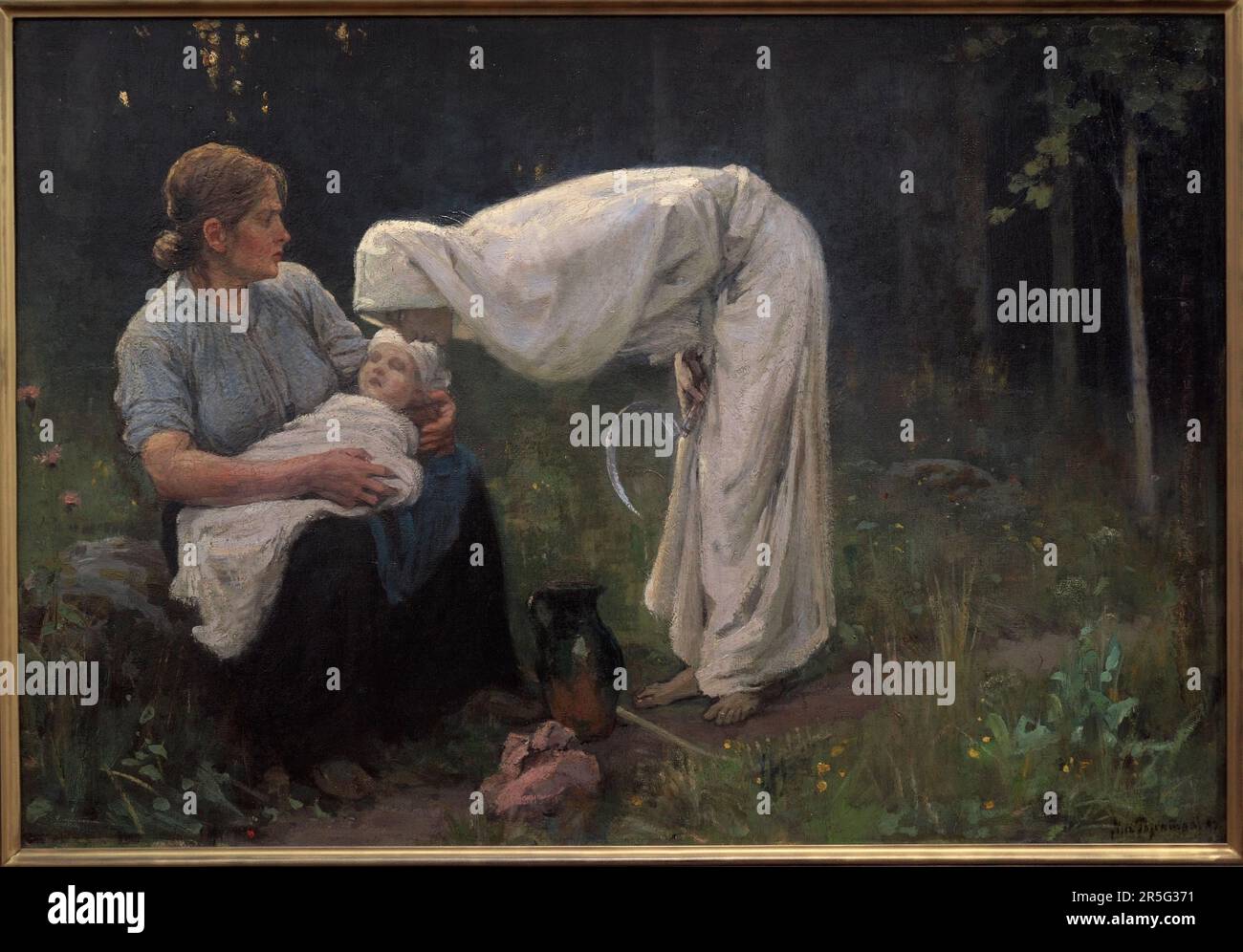 Janis Rozentals (1866-1916). Pintor letón. Muerte, 1897. Óleo sobre lienzo (69 x 98 cm). Museo Nacional de Arte de Letonia Riga, Letonia. Foto de stock