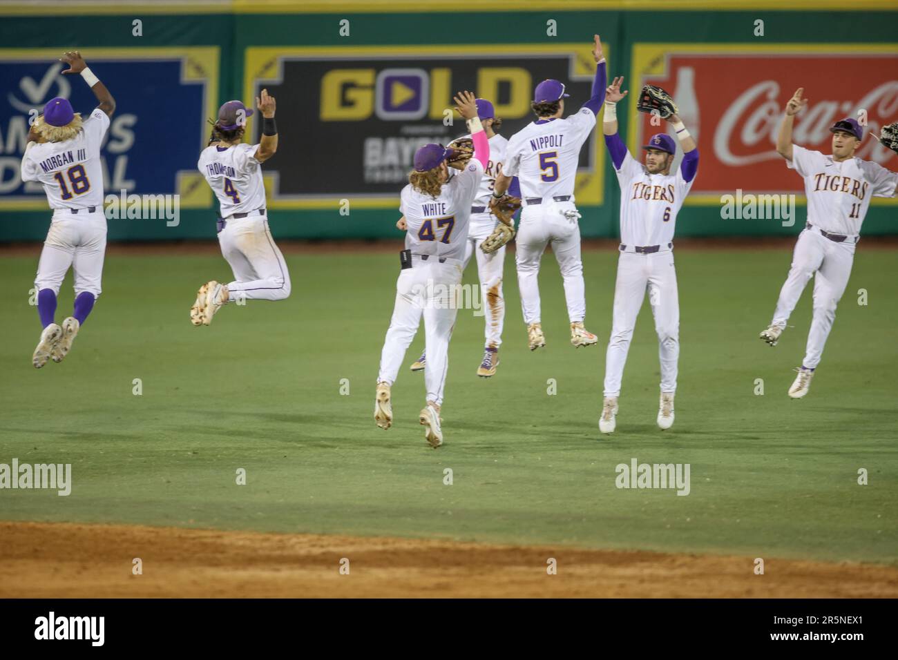 Baton Rouge, LA, EE.UU. 4th de junio de 2023. El equipo de béisbol de