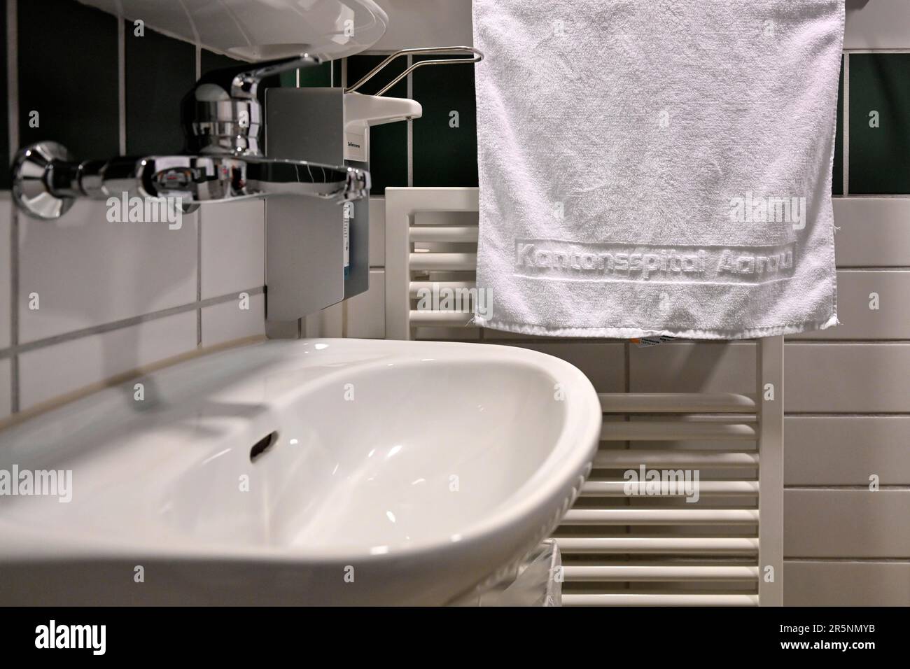 Símbolo foto toalla Cantonal Hospital Aarau, Suiza Foto de stock
