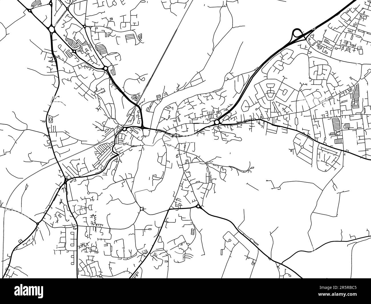 Mapa de ruta de la ciudad de Durham en el Reino Unido sobre un fondo blanco. Foto de stock