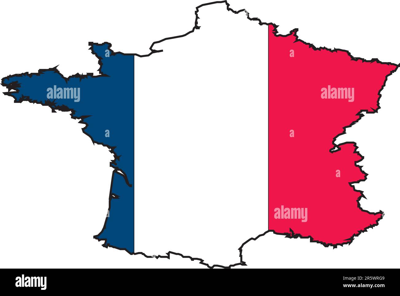 Ilustración vectorial de un mapa y la bandera de Francia Ilustración del Vector