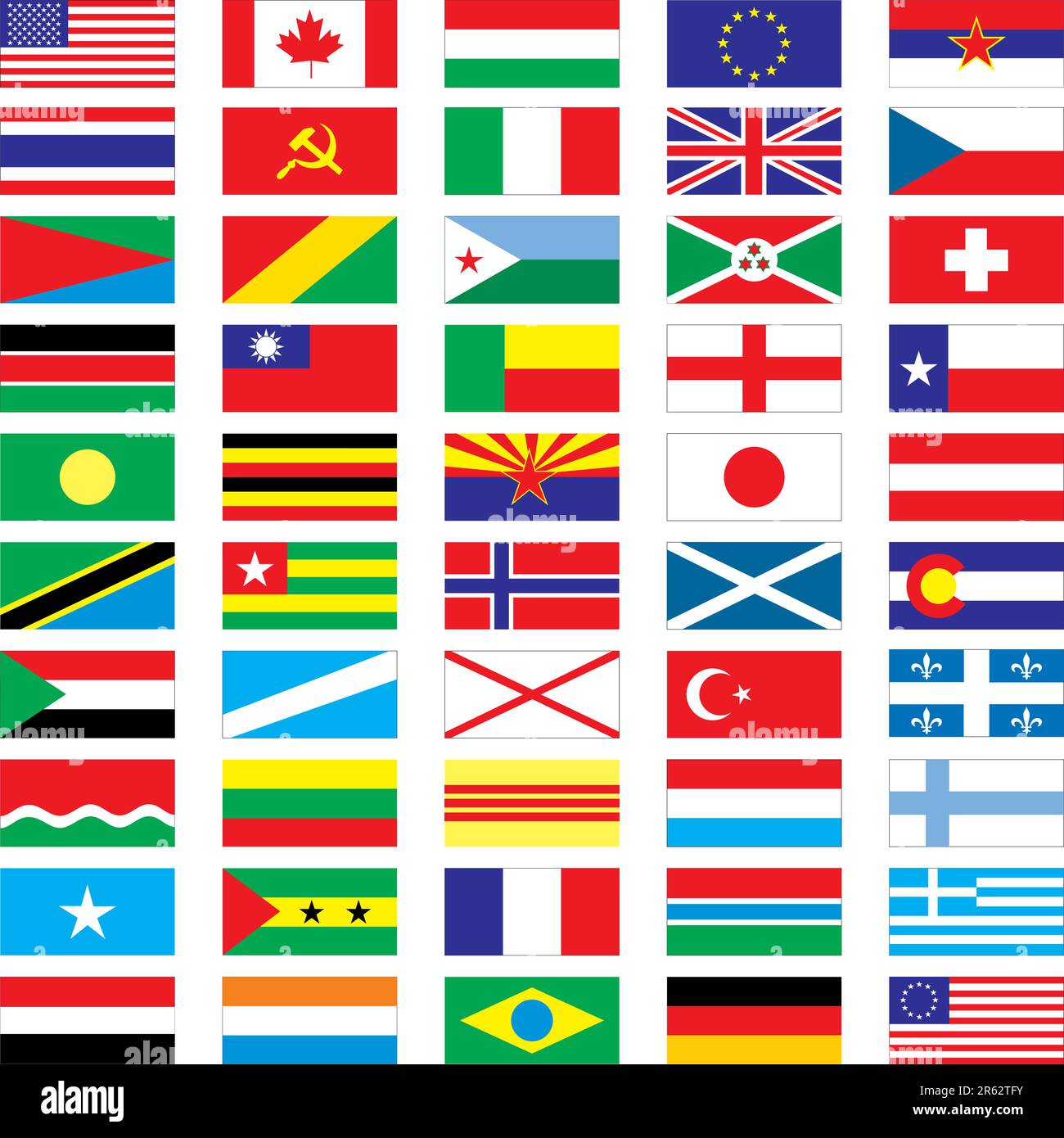 50 banderas vectoriales - ilustración vectorial Ilustración del Vector