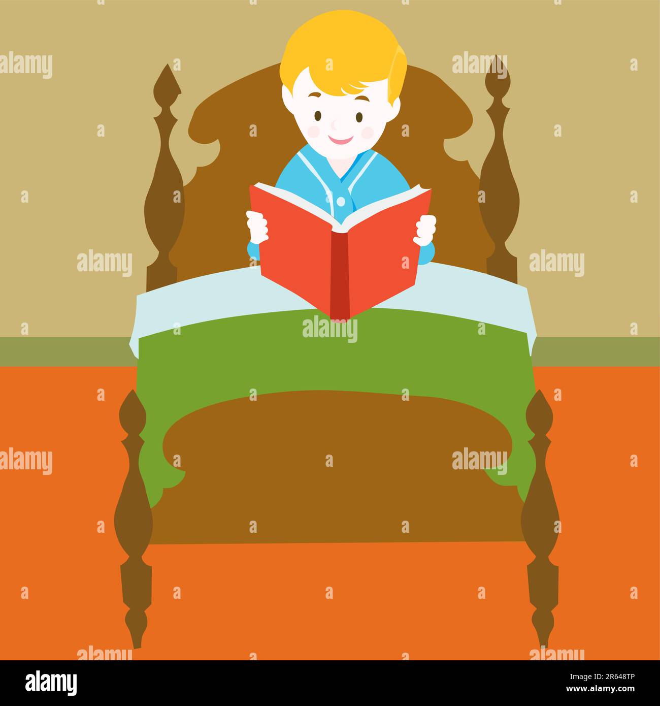 Libro de lectura infantil - ilustración vectorial de dibujos animados Ilustración del Vector