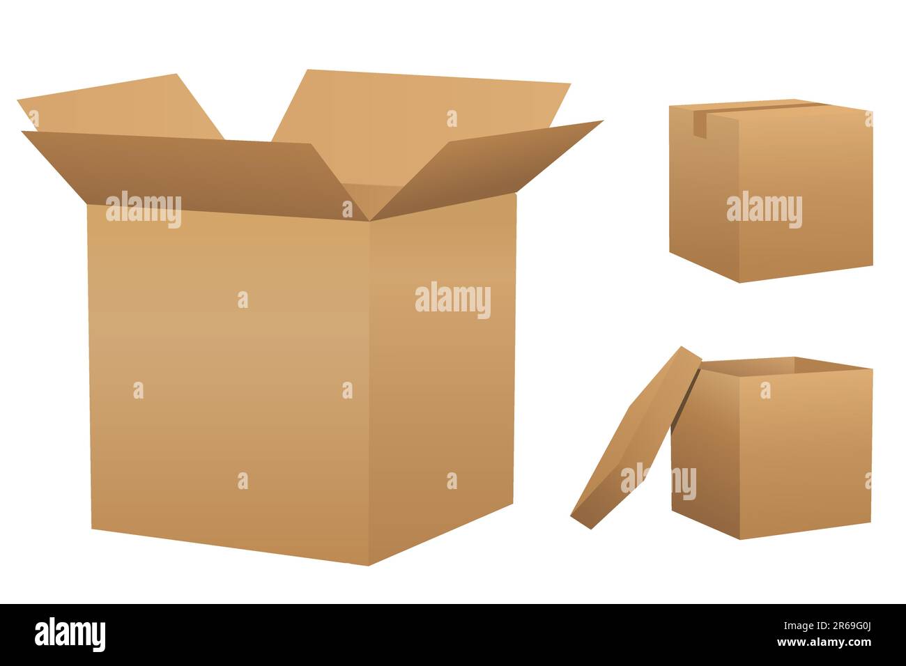 Cajas de cartón. Agrupados para facilitar la edición. Por favor revise mi  portafolio para más ilustraciones de embalaje Imagen Vector de stock - Alamy