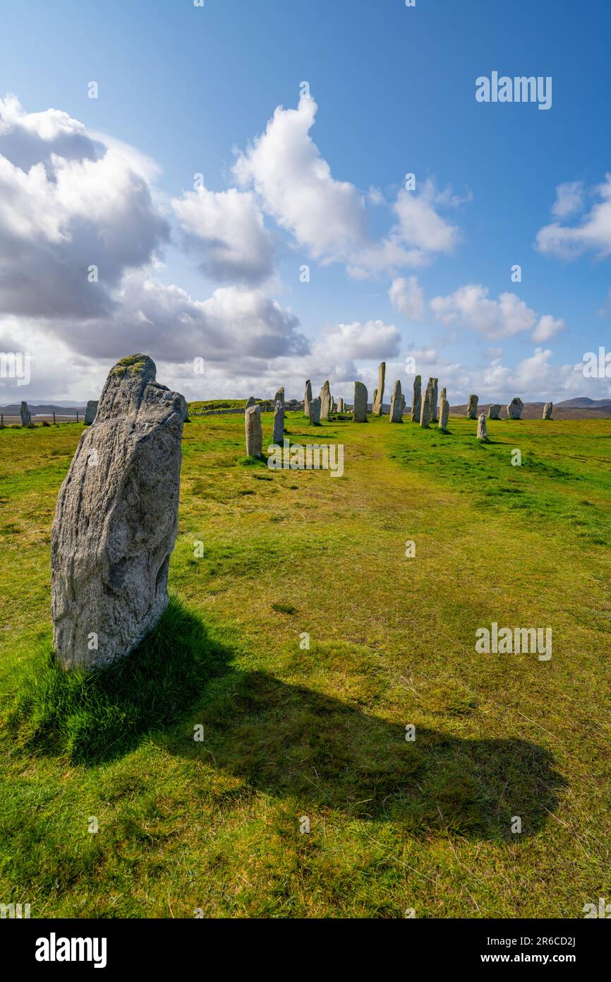El círculo neolítico de piedra de Callanish (Calanais) Isla de Lewis Foto de stock
