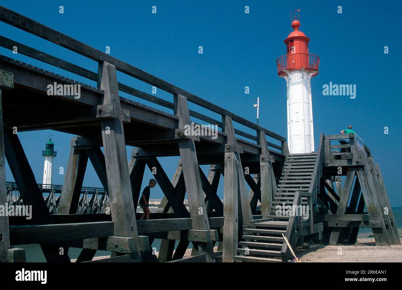 Faro, Trouville, Normandía, Francia, Faro, Normandía, Francia, Europa, formato del paisaje, horizontal Foto de stock