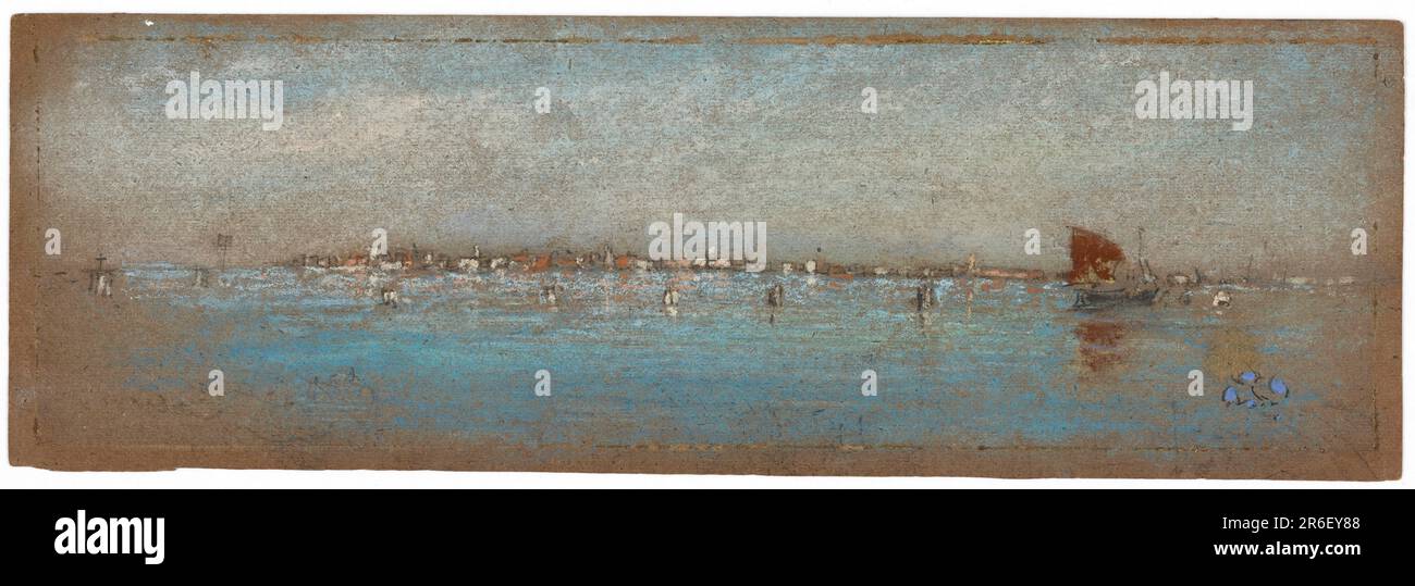 Azul y plata: Las islas, Venecia. Origen: Estados Unidos. Fecha: 1879-1880. Pastel sobre papel marrón. Museo: Freer Gallery of Art y Arthur M. Sackler Gallery. Foto de stock
