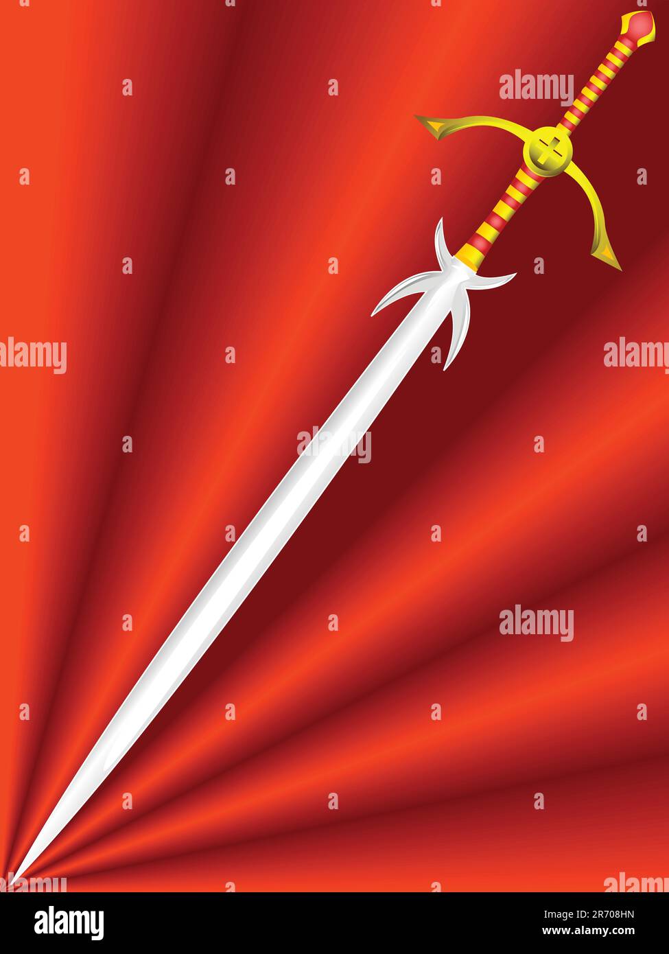 Antigua espada de caballero larga en un vector Ilustración del Vector