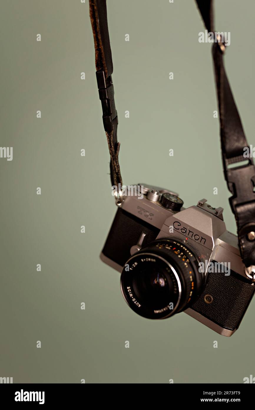 Una antigua cámara digital Canon IXUS 50 en funcionamiento aislada un fondo  blanco y negro Fotografía de stock - Alamy