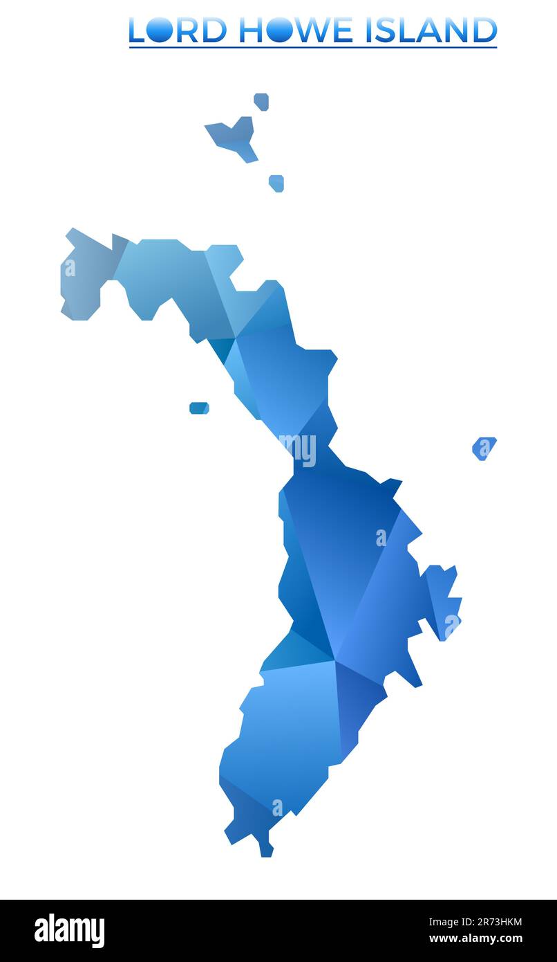 Vector poligonal Lord Howe Island mapa. Isla geométrica vibrante en