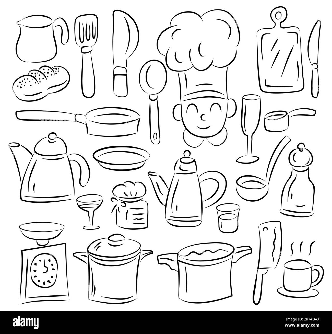 Báscula plana de cocina para comida aislada o icono de balanza de peso  digital recortada clipart gráfico de dibujos animados
